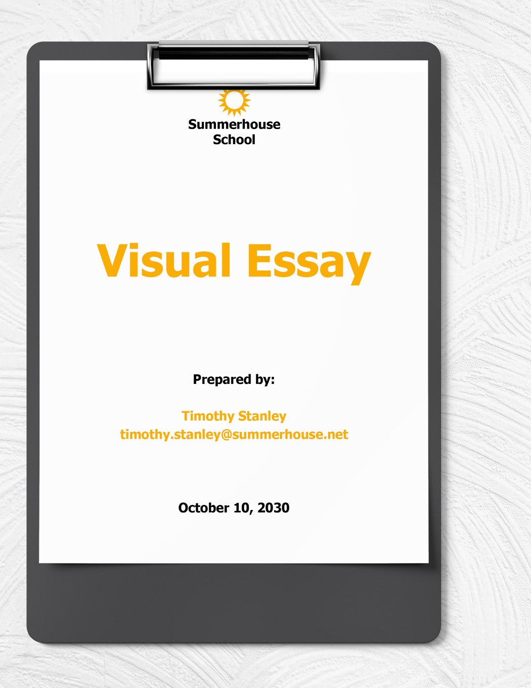 Visual Essay Template Word, Google Docs