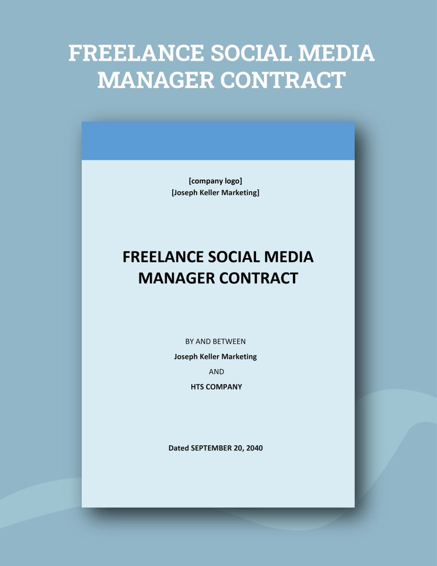 Freelance Social Media Manager Contract Template