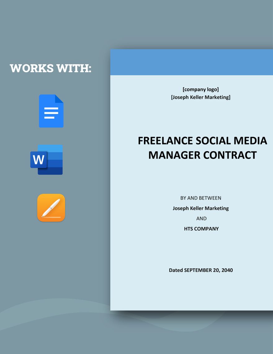 Freelance Social Media Manager Contract Template