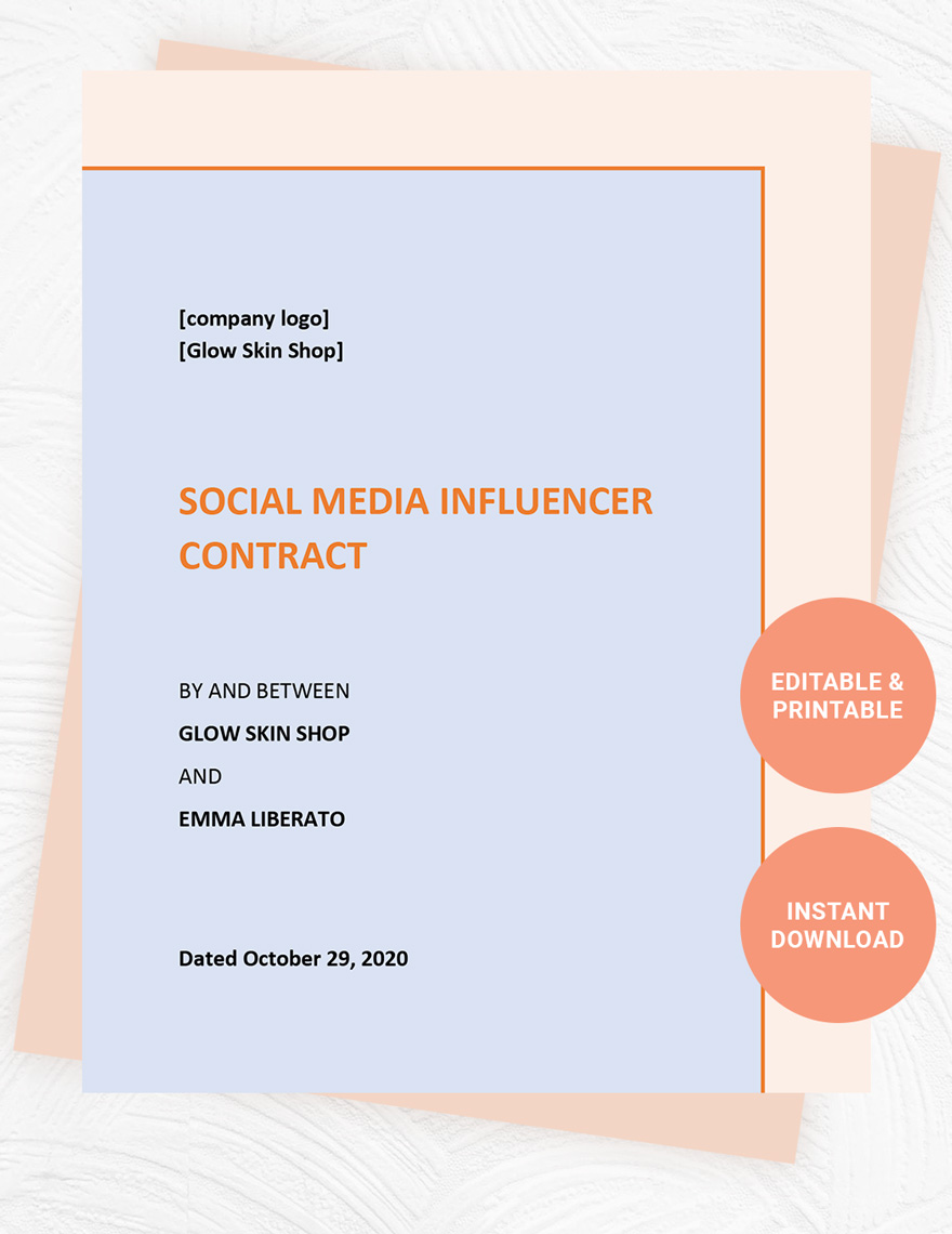 Social Media Marketing Contract Template Google Docs, Word