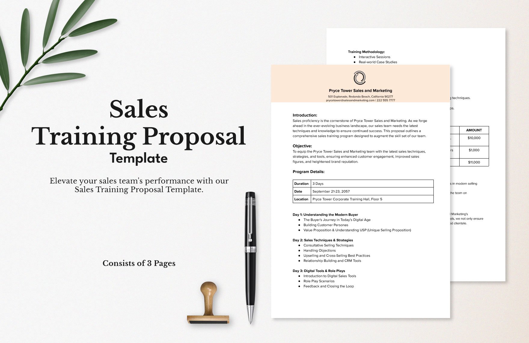 Sales Training Proposal Template in Word, Google Docs, PDF, Apple Pages, InDesign