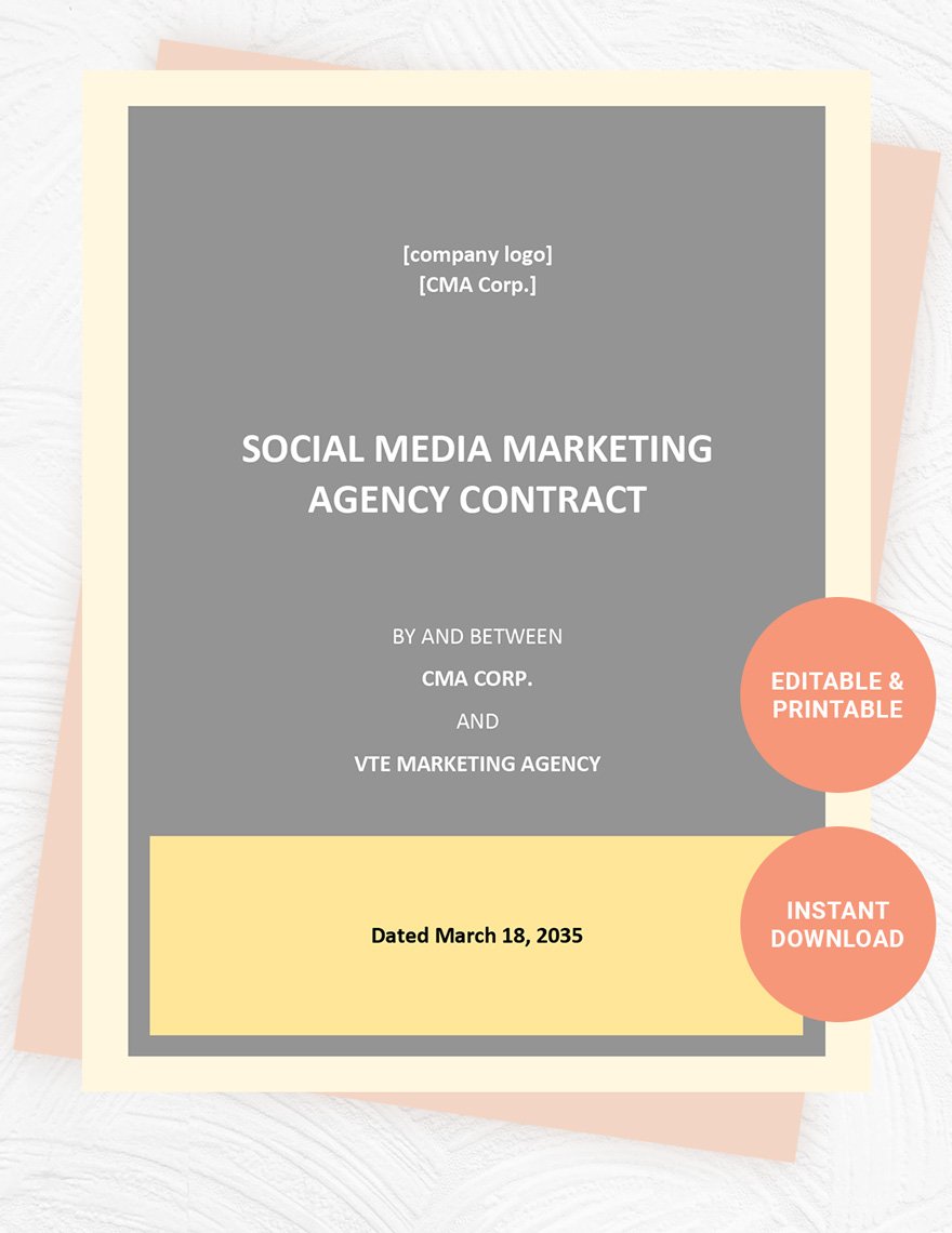 Social Media Marketing Agency Contract Template
