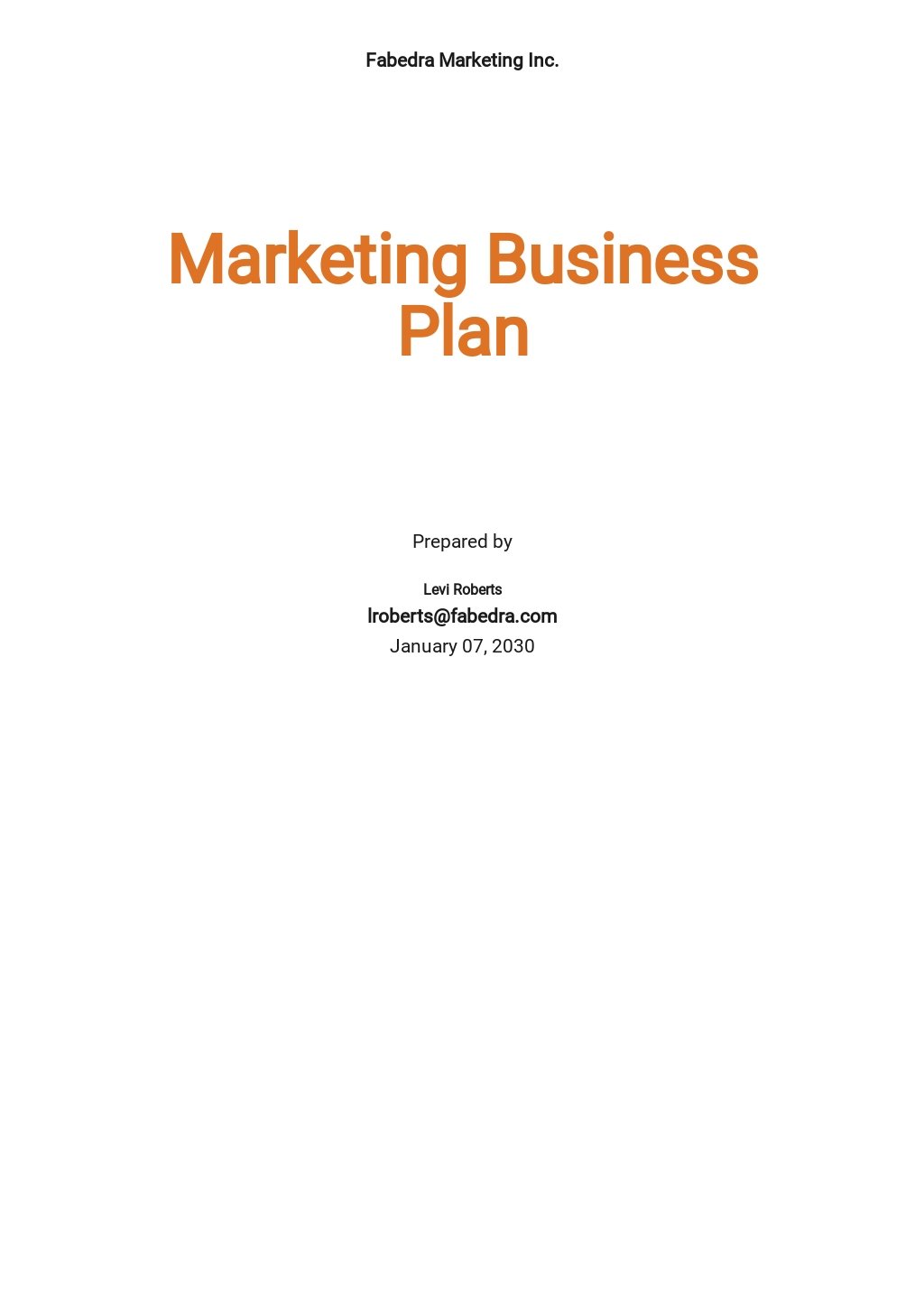 google business plan template free