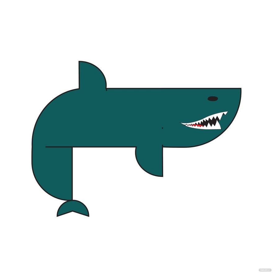 Geometric Shark Vector in Illustrator, EPS, SVG, JPG, PNG