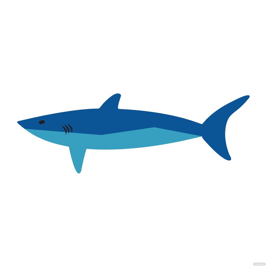 Flat Shark Vector in Illustrator, EPS, SVG, JPG, PNG
