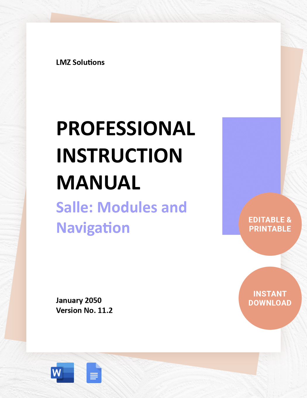 Professional Instruction Manual Template