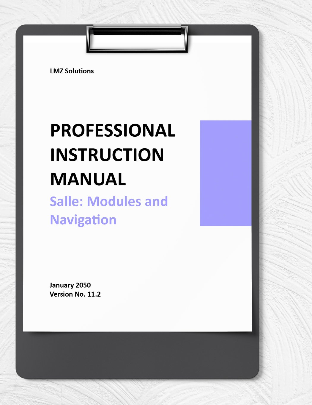 Professional Instruction Manual Template