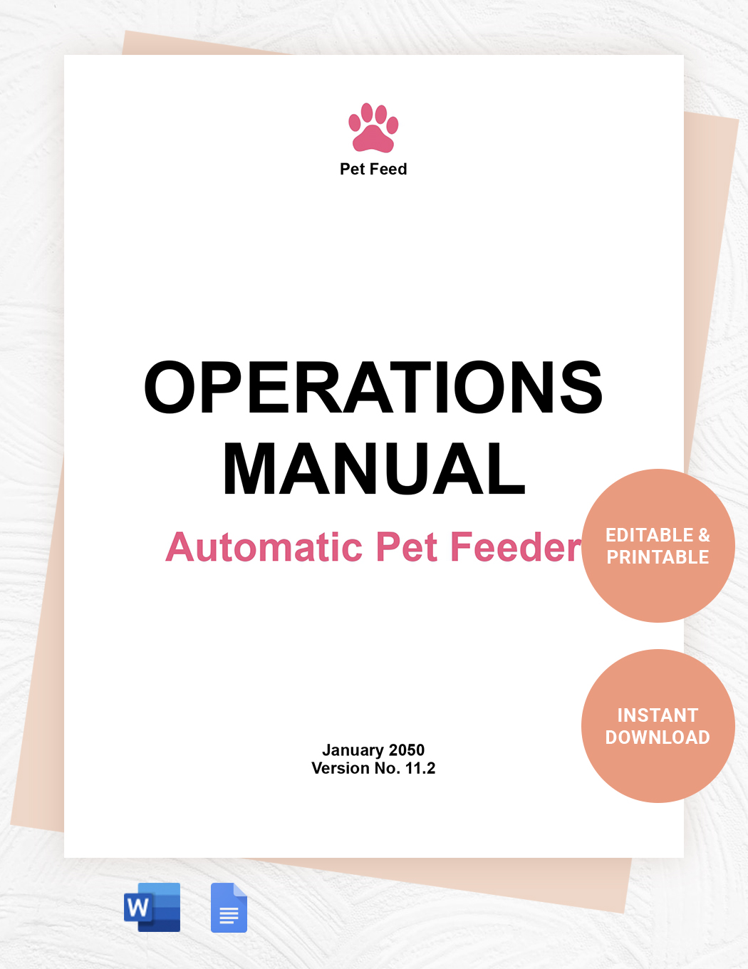 Operations Manual Template Google Docs, Word