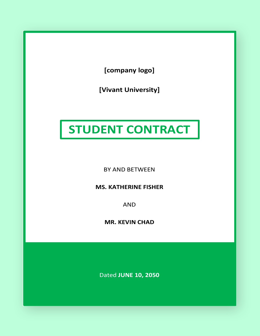 Student Contract Example