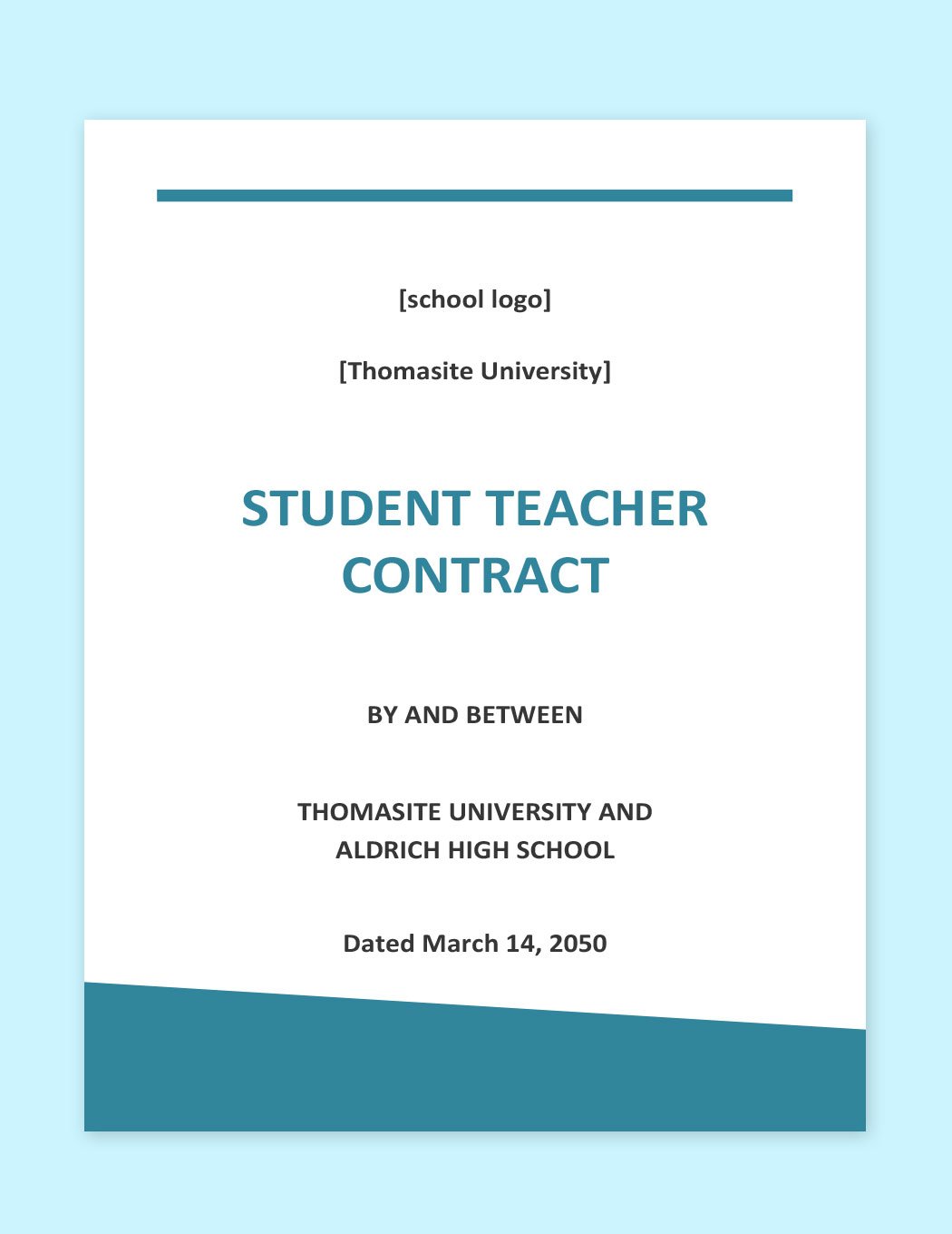 Student-Teacher Contract Template
