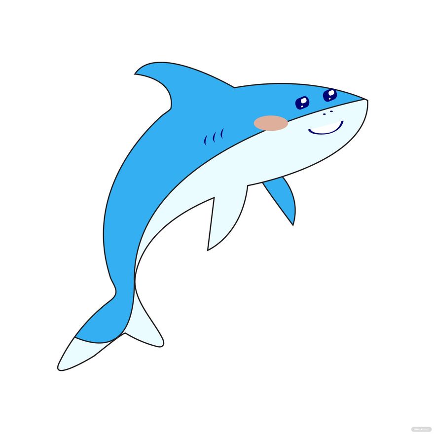 Free Cute Shark Vector in Illustrator, EPS, SVG, JPG, PNG