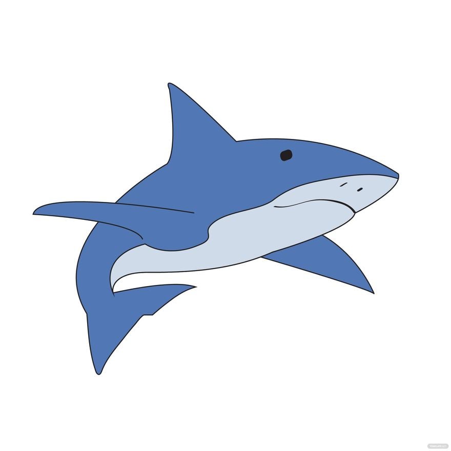 Blue Shark Vector in Illustrator, EPS, SVG, JPG, PNG
