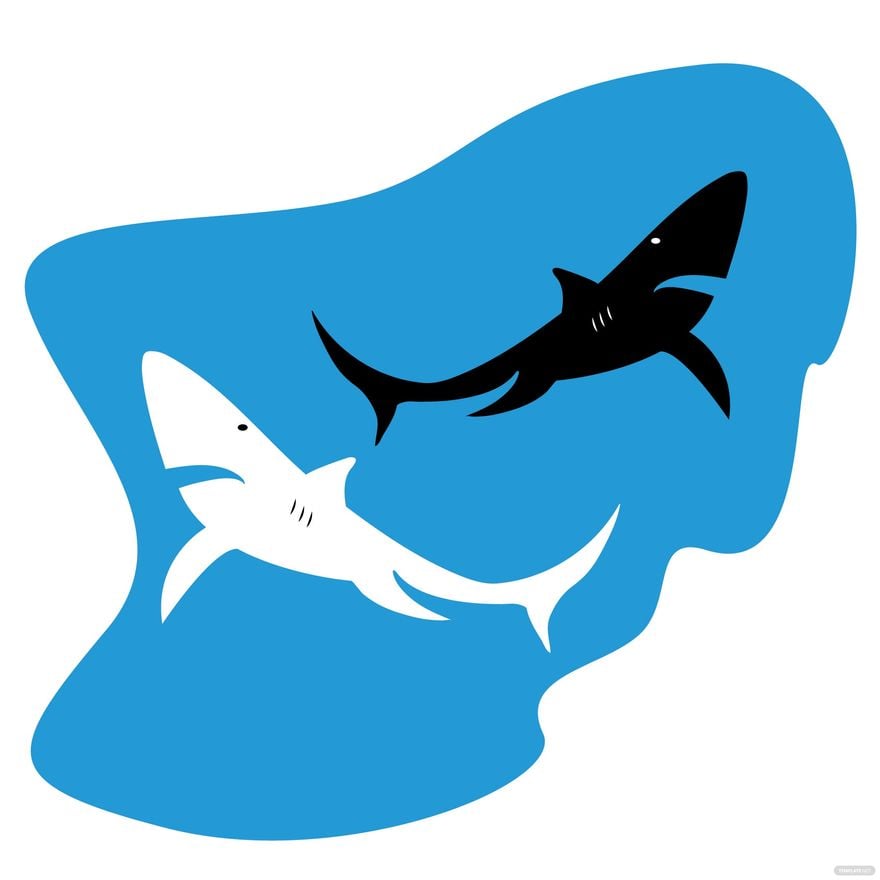 Free Black and White Shark Vector