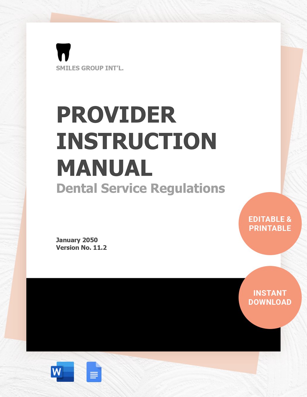 Provider Instruction Manual Template