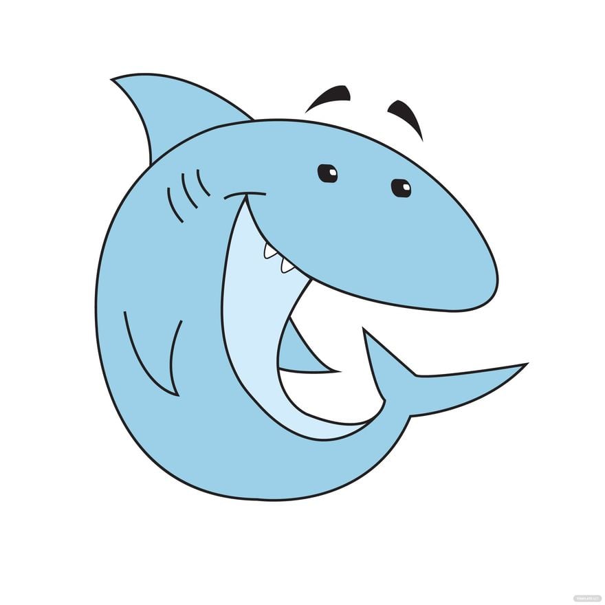 Happy Shark Vector in Illustrator, EPS, SVG, JPG, PNG