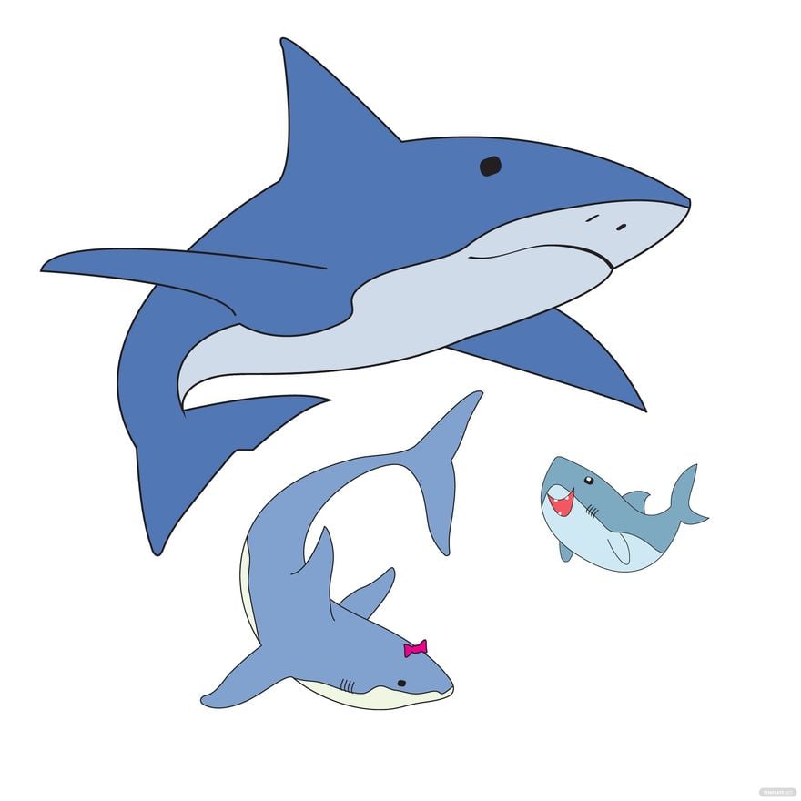 Shark Family Vector in Illustrator, SVG, JPG, EPS, PNG - Download ...