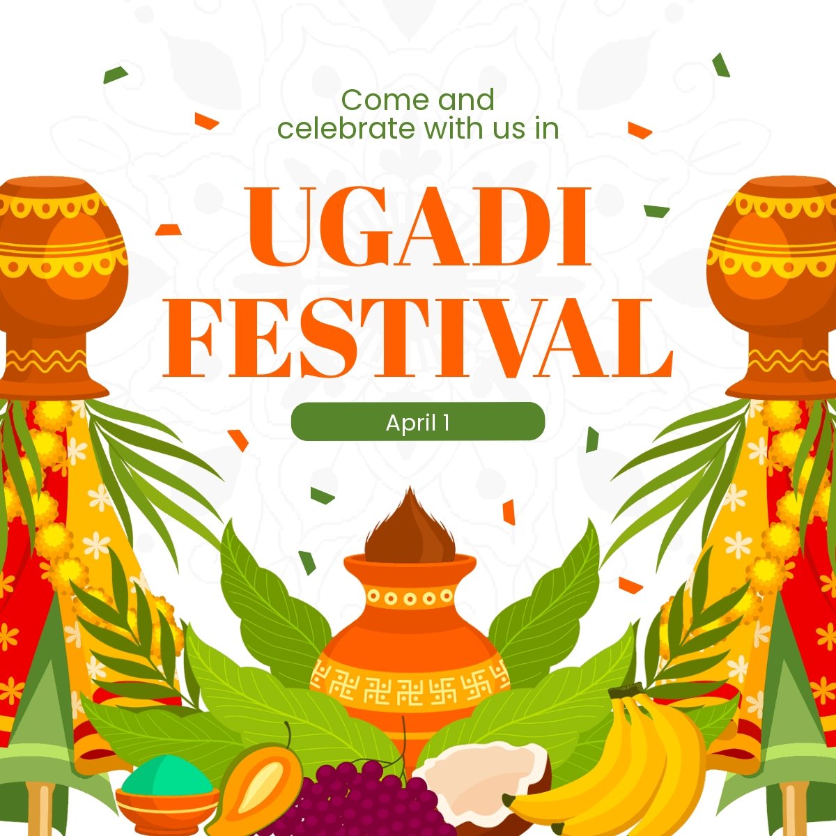 Ugadi Festival Linkedin Post Template
