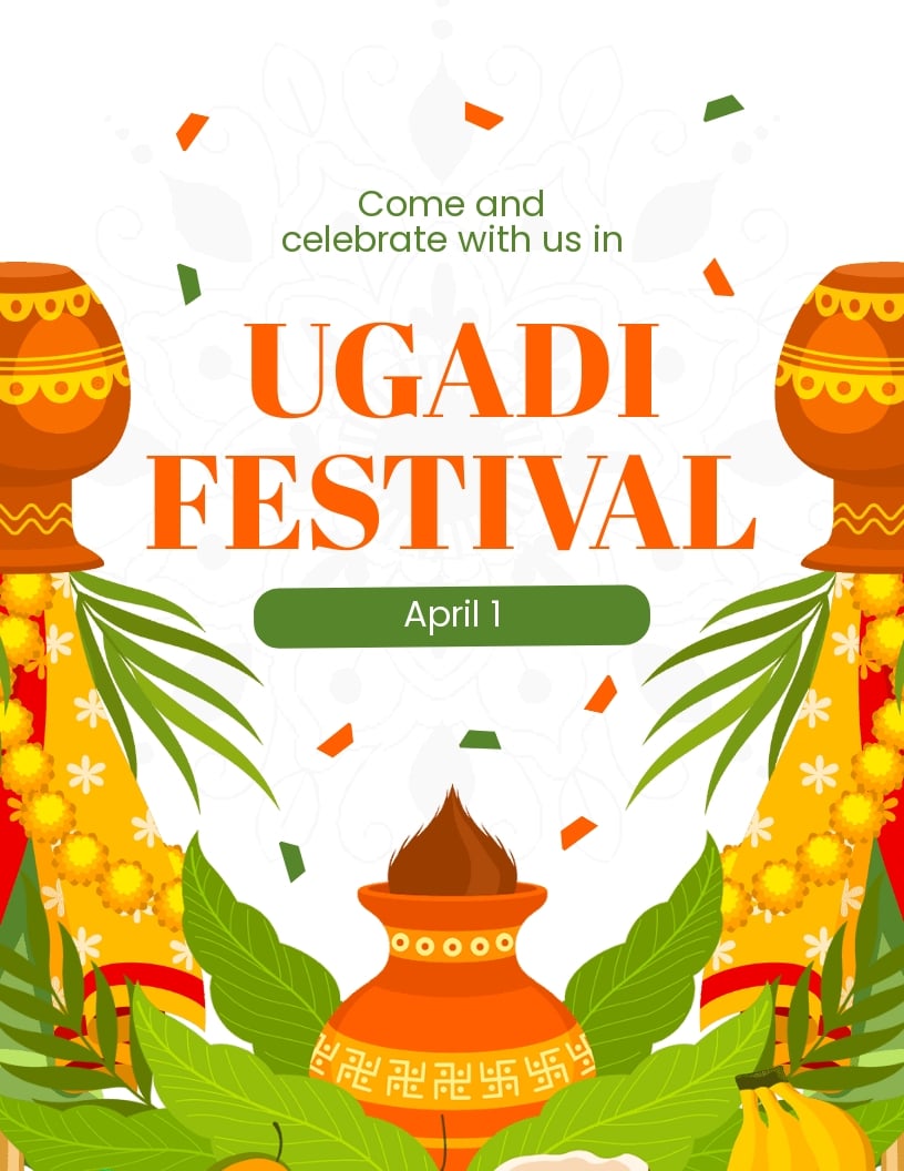 Ugadi Festival Flyer Template in Word, Google Docs, Publisher