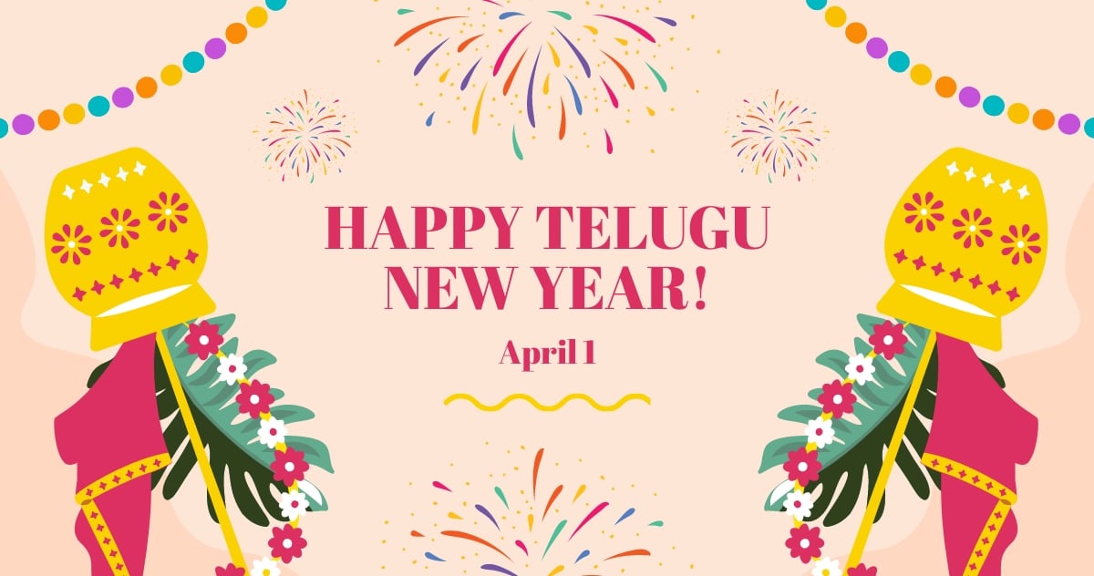Happy Telugu New Year Facebook Post Template