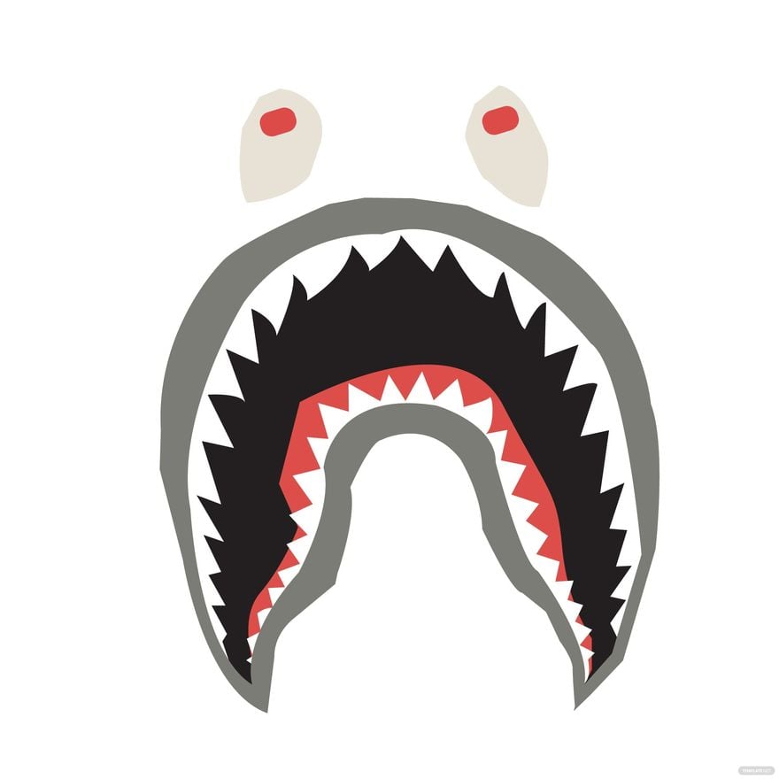 Shark Bape Vector in Illustrator, EPS, SVG, JPG, PNG