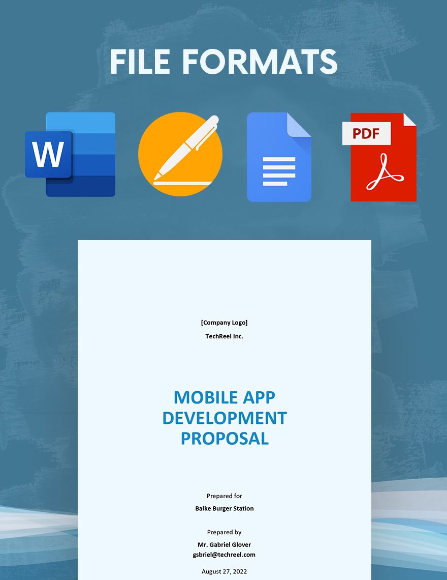Mobile App Development Proposal Template Download in Word, Google