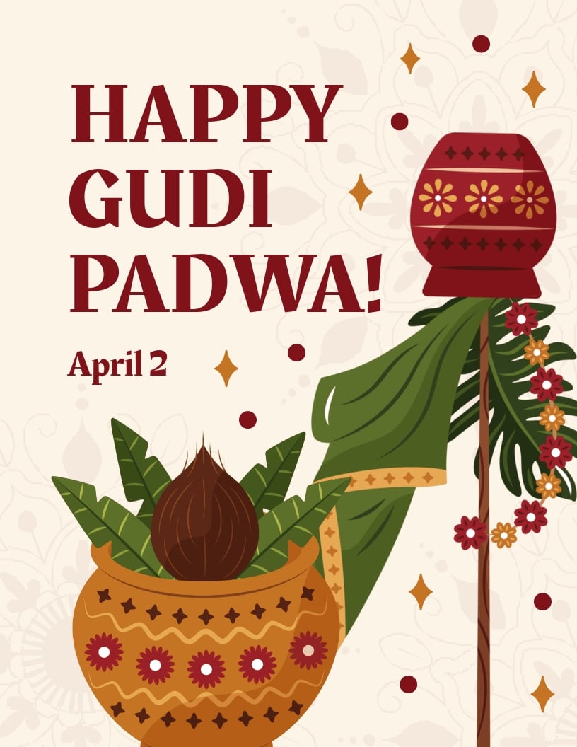 Happy Gudi Padwa Flyer Template in Word, Google Docs, Publisher