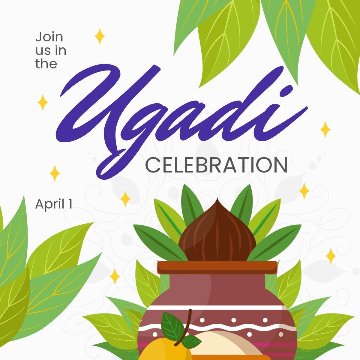 Ugadi Celebration Linkedin Post Template