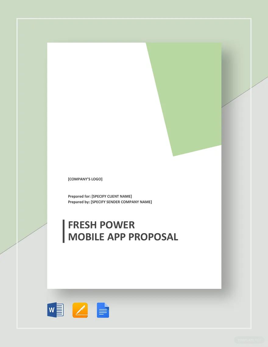 Fresh Power Mobile App Proposal Template in Word, Pages, PDF, Google Docs - Download | Template.net