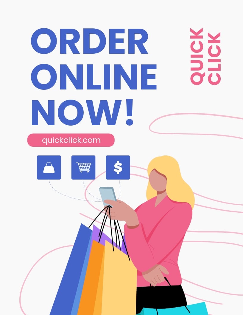 Online Shopping Ad Flyer Template
