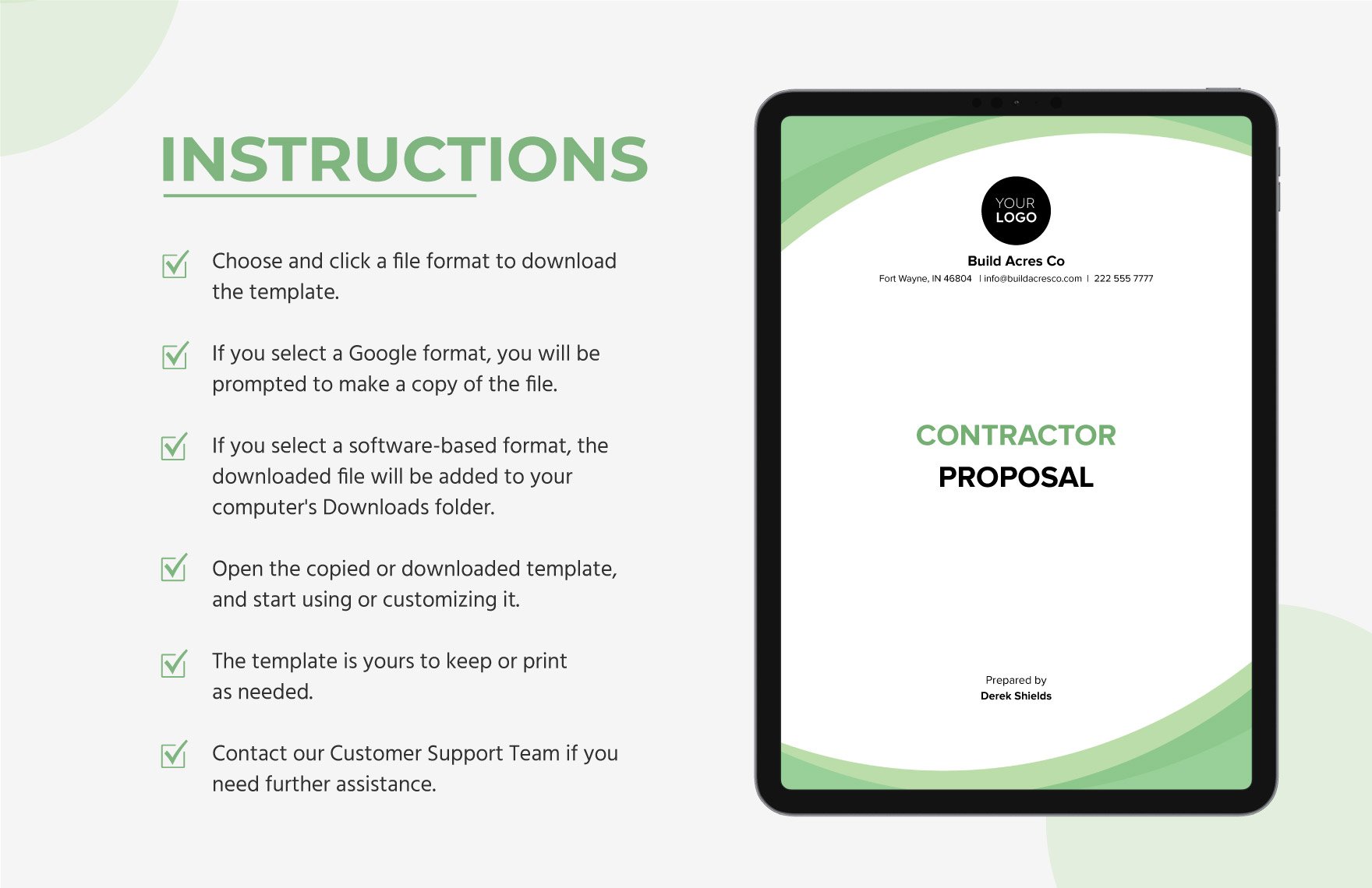 Contractor Proposal Template