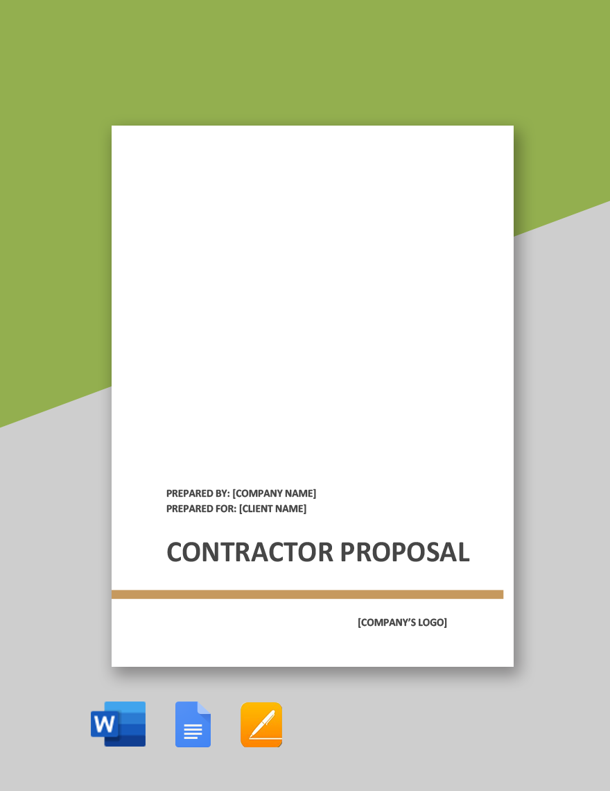 Contractor Proposal Template Download in Word, Google Docs, PDF