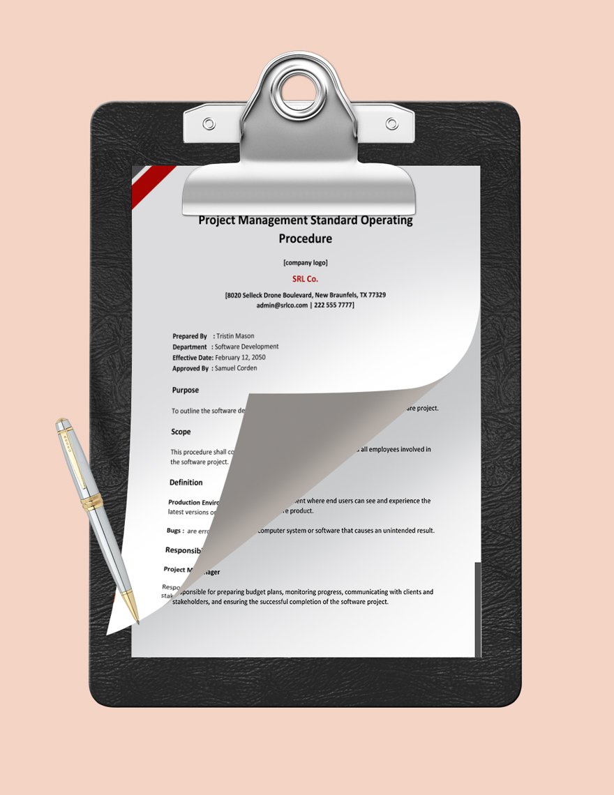 Project Management Standard Operating Procedure Template