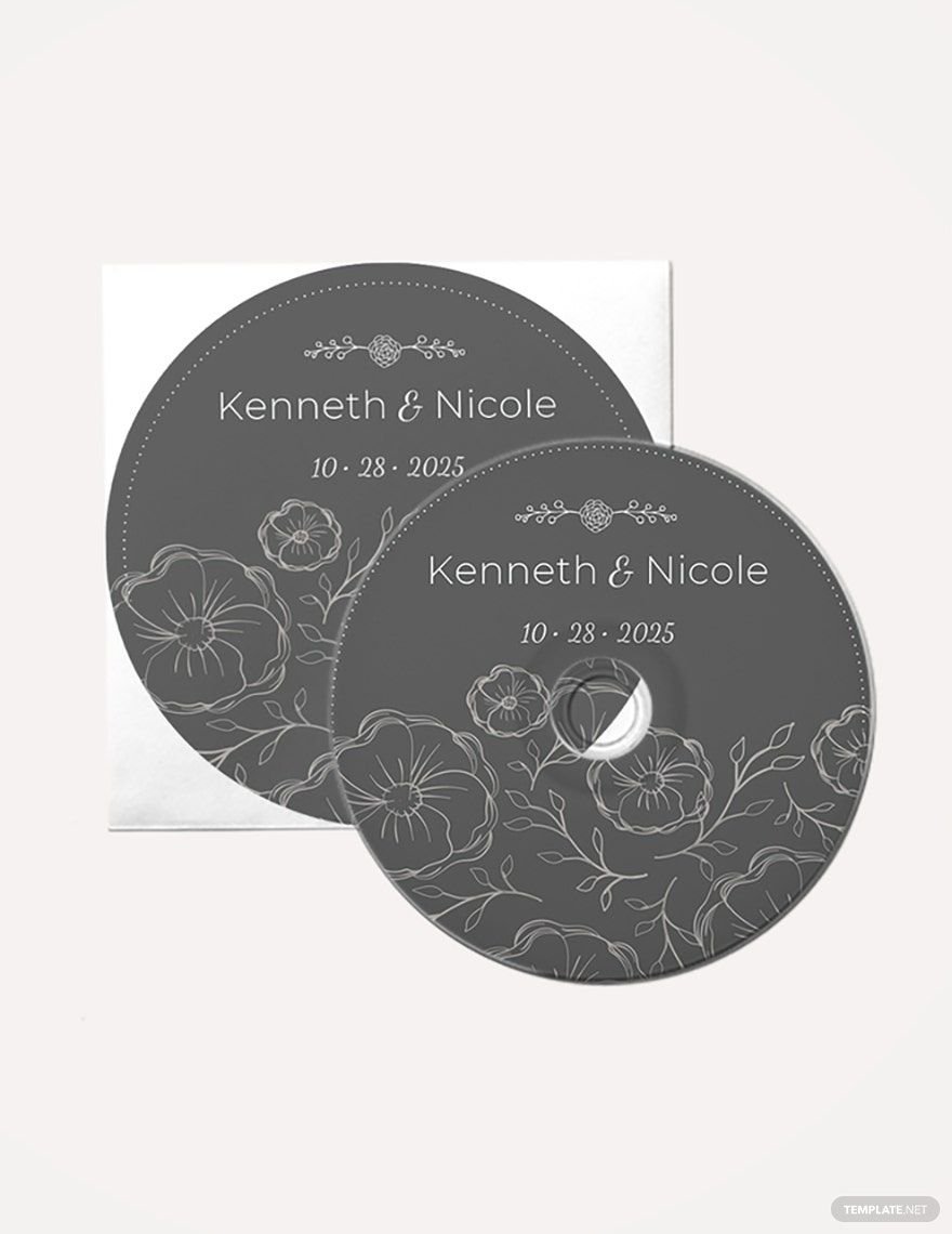 Wedding CD Label Template