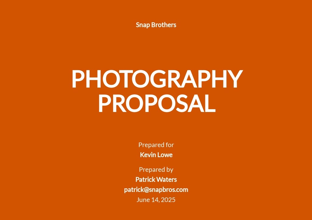 Photography Proposal Template in Google Docs, Word, Apple Pages, PDF