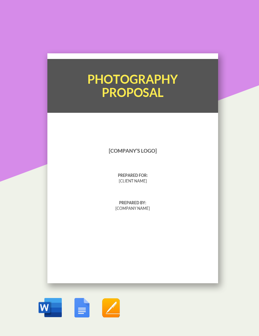 Photography Training Proposal Template - Google Docs, Word, Apple Pages ...