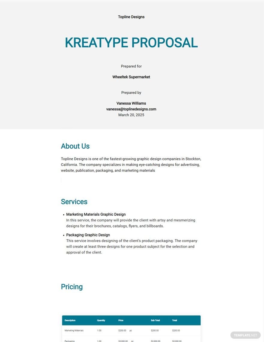 Kreatype Proposal Template - Google Docs, Word, Apple Pages, PDF ...