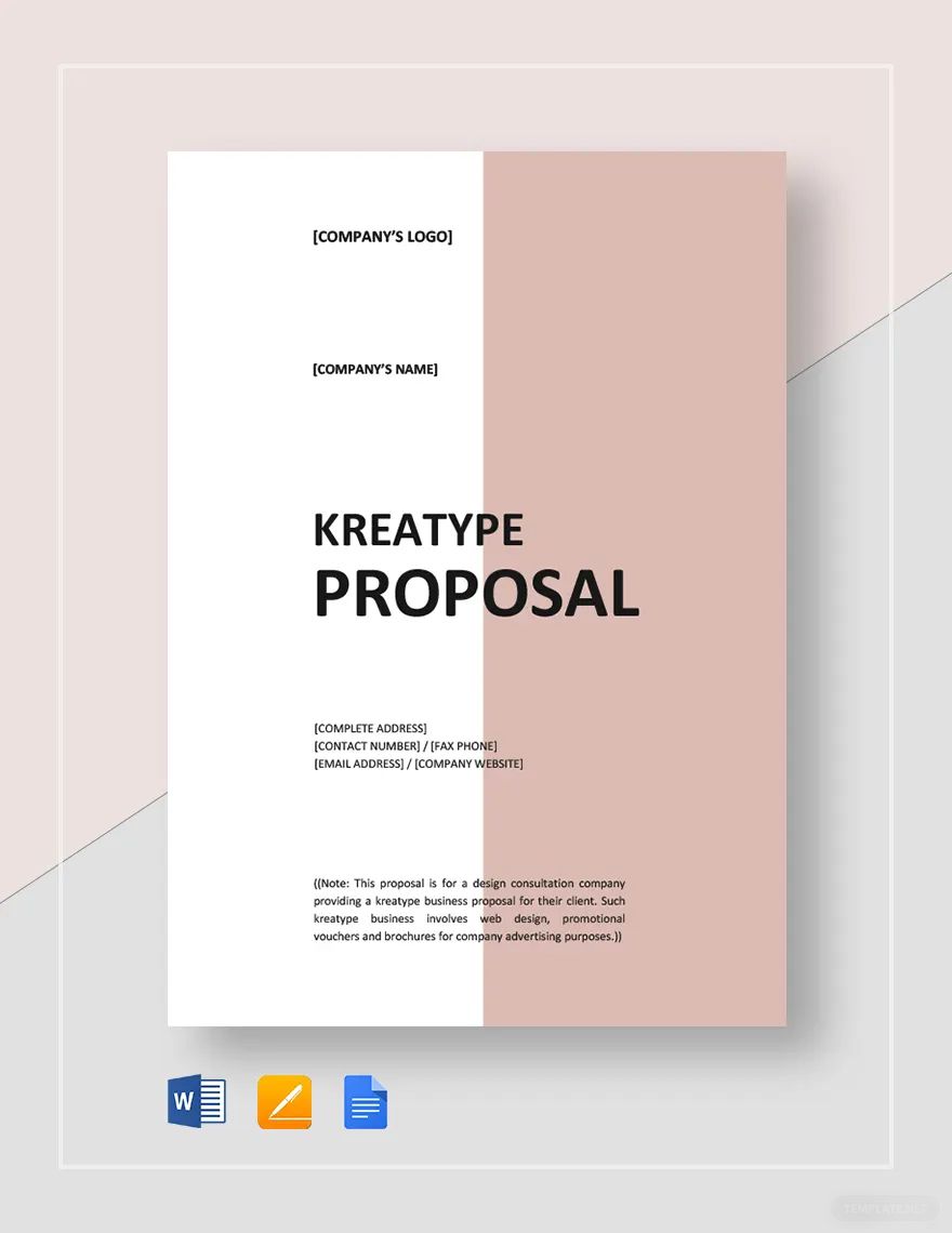 Kreatype Proposal Template in Word, Google Docs, PDF, Apple Pages