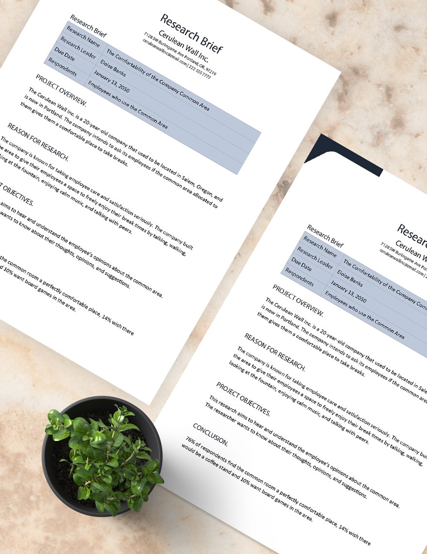 free research brief template word