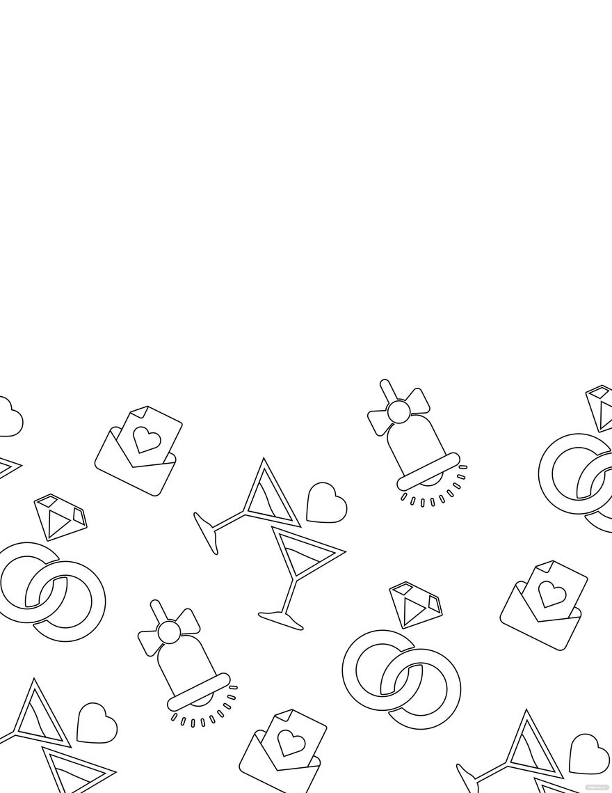 Free Wedding Icon Coloring Page