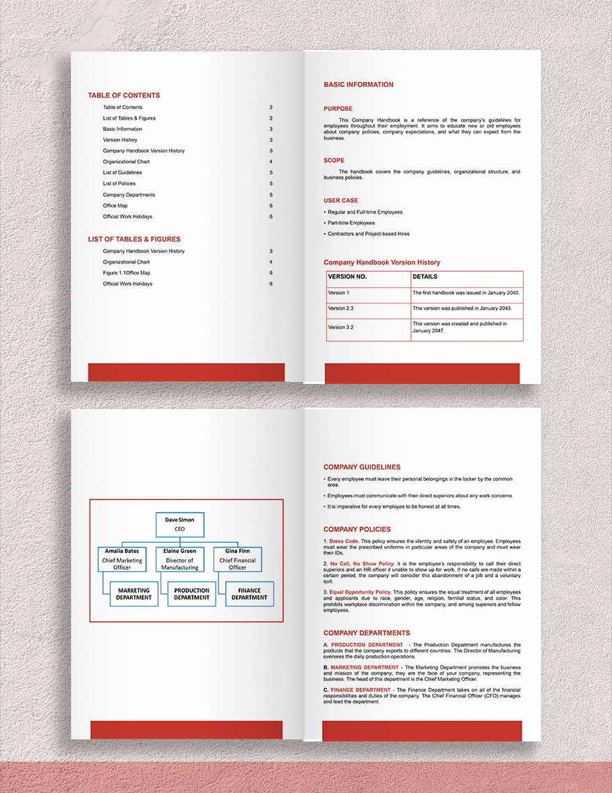 Company Handbook Template Google Docs, Word