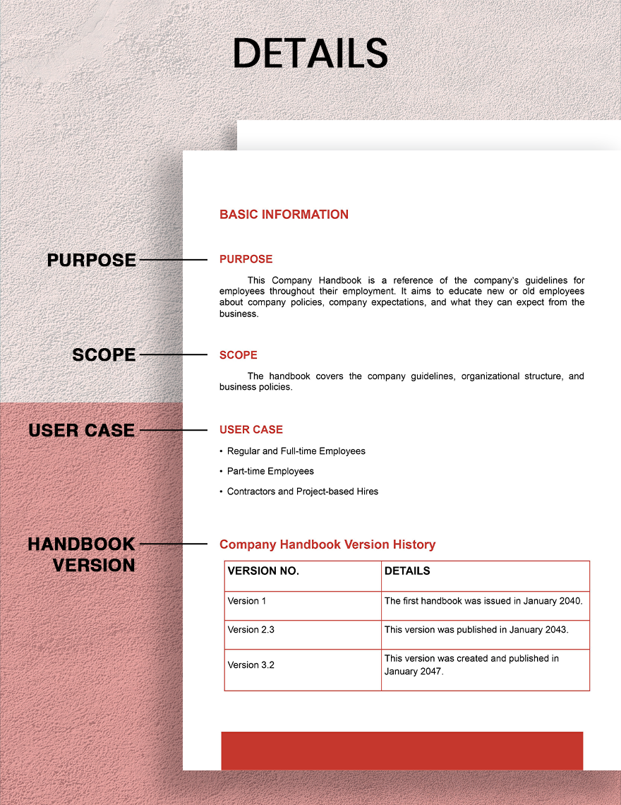 Company Handbook Template Google Docs, Word