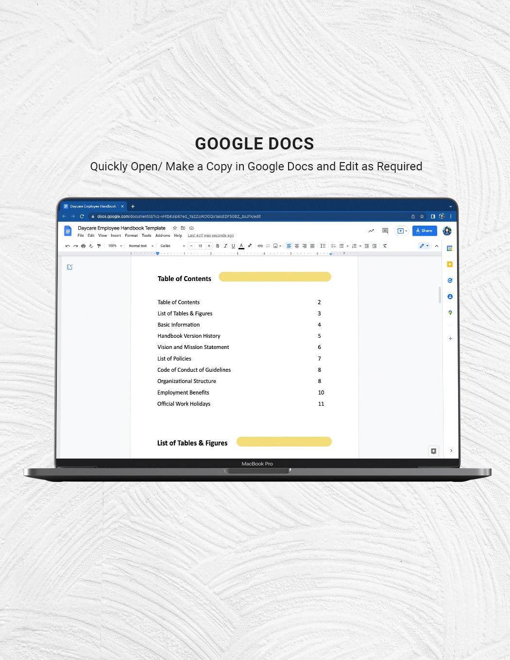 Daycare Employee Handbook Template in Word Google Docs Download