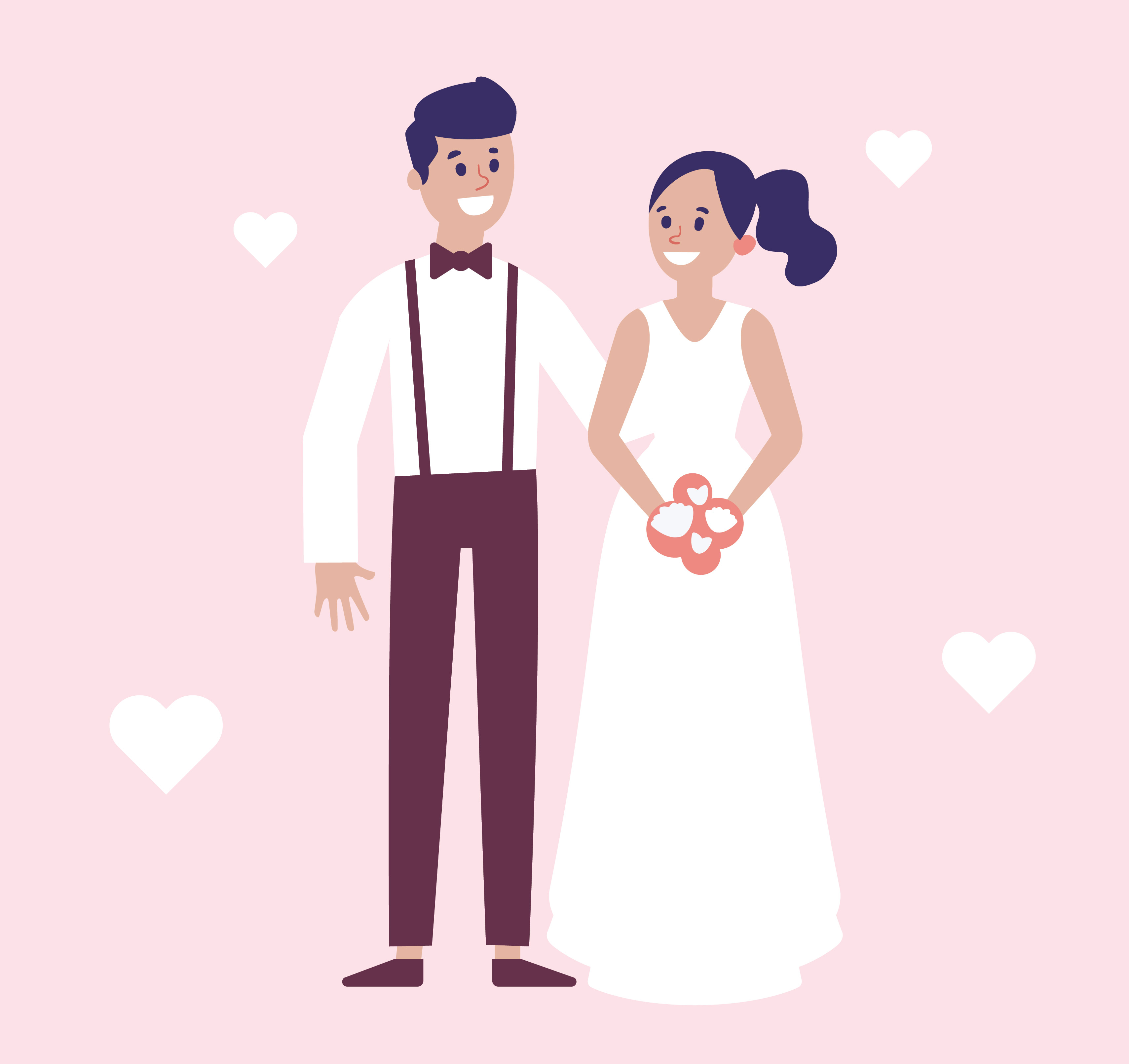 wedding couple illustration free download