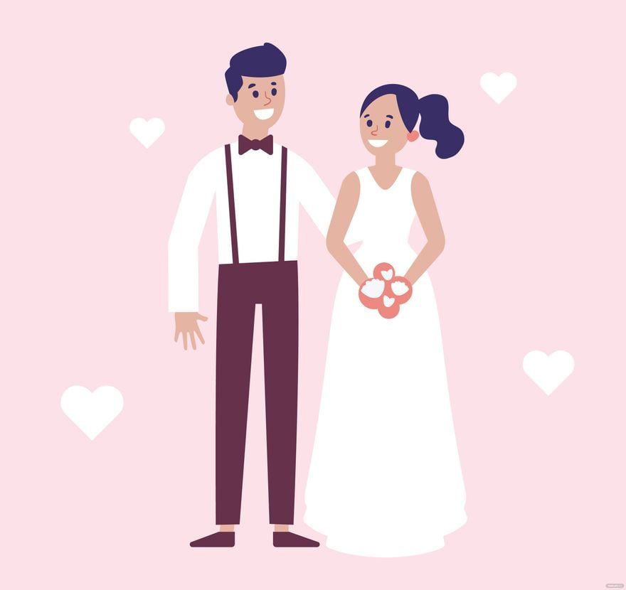 Free Wedding Couple Illustration - EPS, Illustrator, JPG, PNG, SVG |  