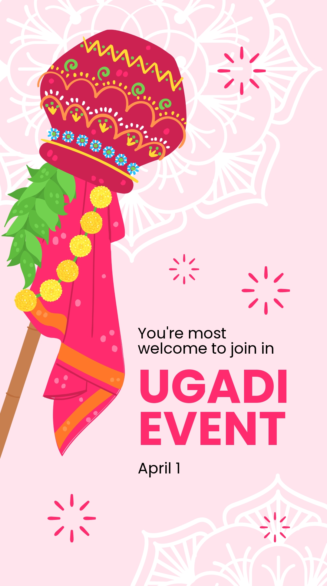 Ugadi Event Whatsapp Post Template