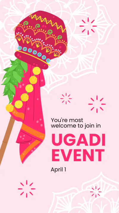 Free Ugadi Event Instagram Story Template to Edit Online
