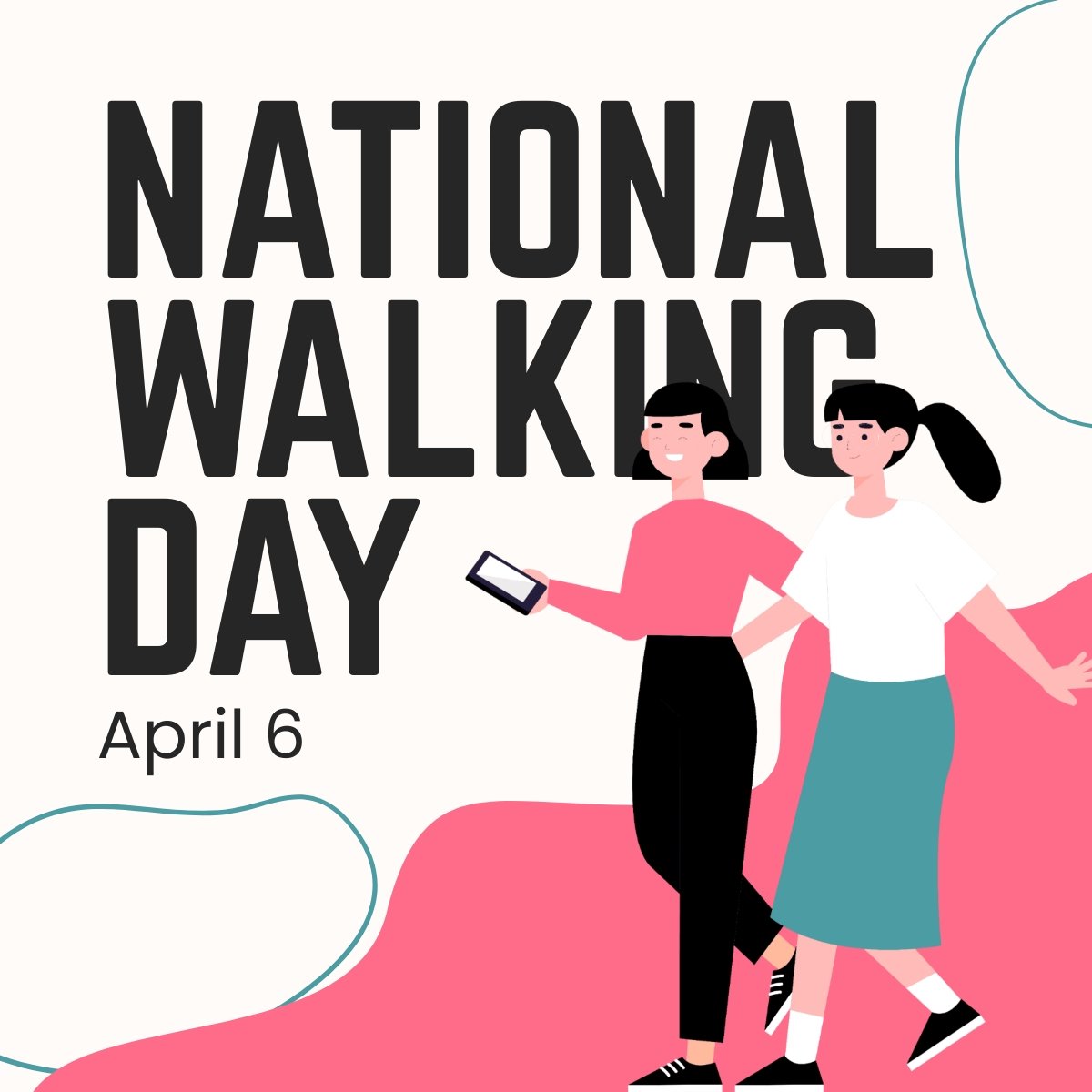 Free National Walking Day Linkedin Post Template