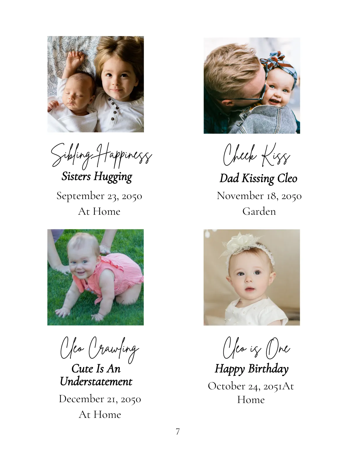 Free Baby Girl Photo Book Template to Edit Online