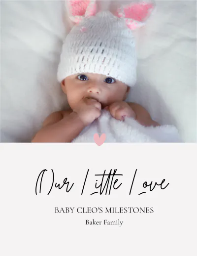 Free Baby Girl Photo Book Template to Edit Online