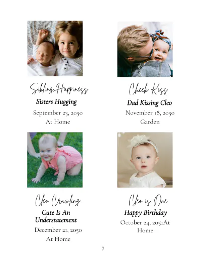 Free Baby Girl Photo Book Template to Edit Online